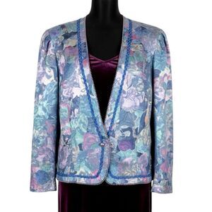 VTG 80s Jeffrey & Dara by Linda Hutley Floral Tapestry Grandmacore Jacket 2X/3X